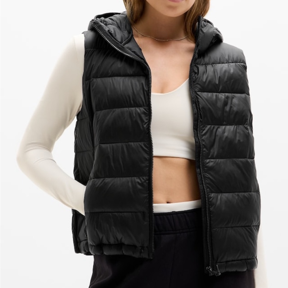Black Athleta Aire Puffer Vest